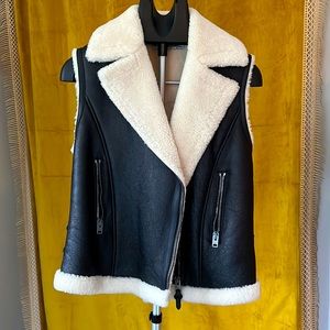 Shearling Moto Vest